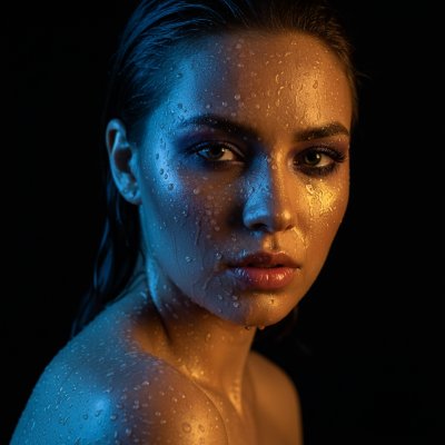 Wet Face Neon Lights